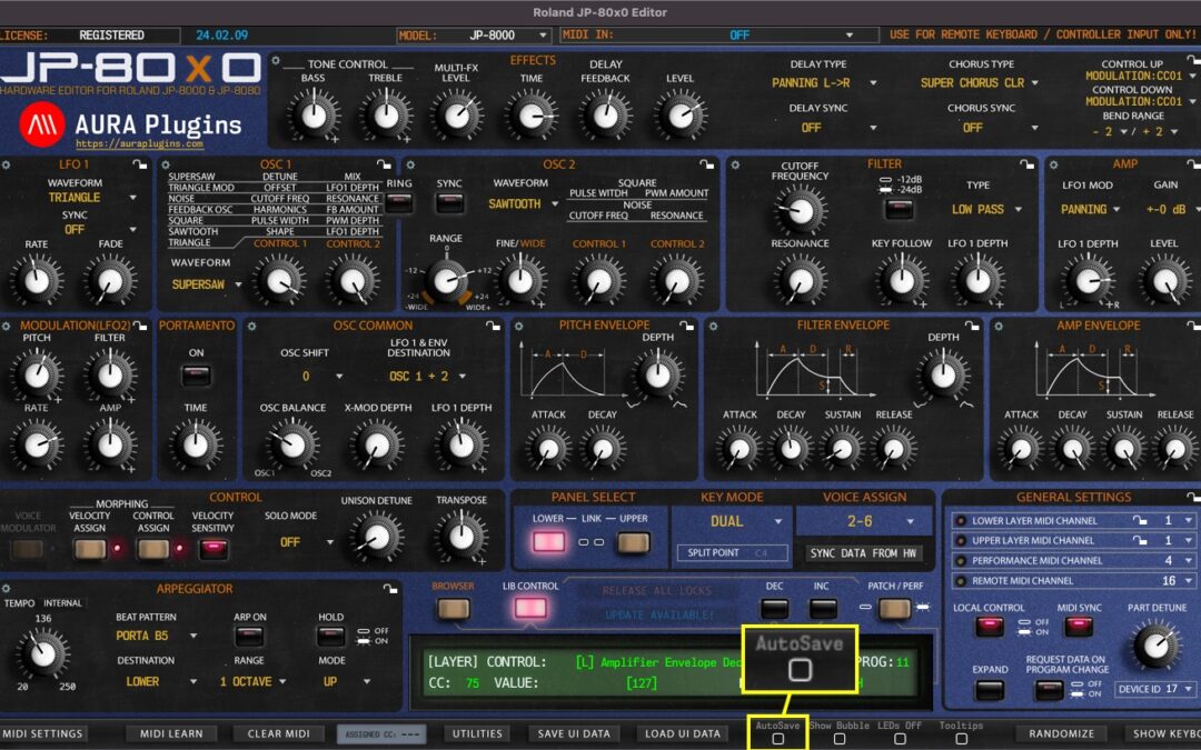 Roland JP-80×0 Editor – How To AutoSave Librarian Edits