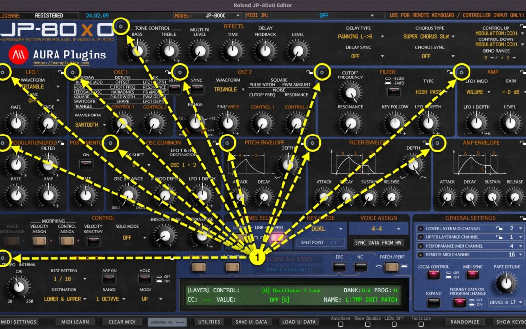 Roland JP-80×0 Editor – How To Use Section Menus