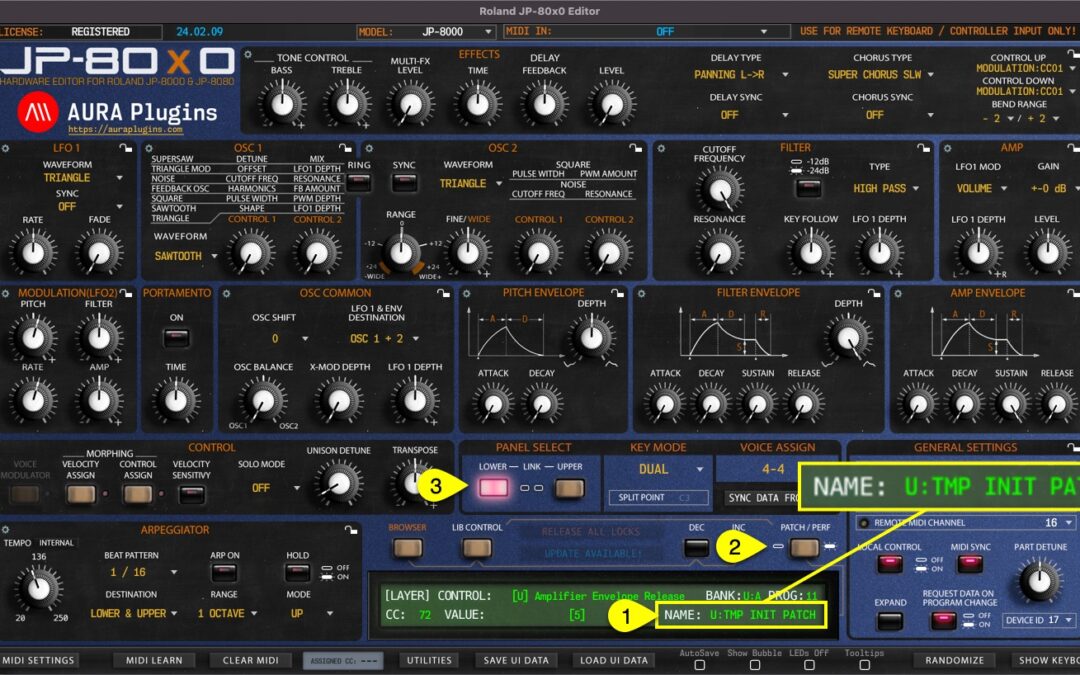 Roland JP-80×0 Editor – How To View Patch Name