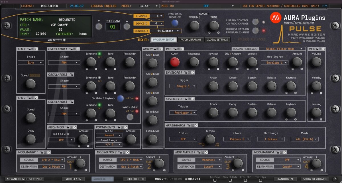 Waldorf Pulse Editor Main View