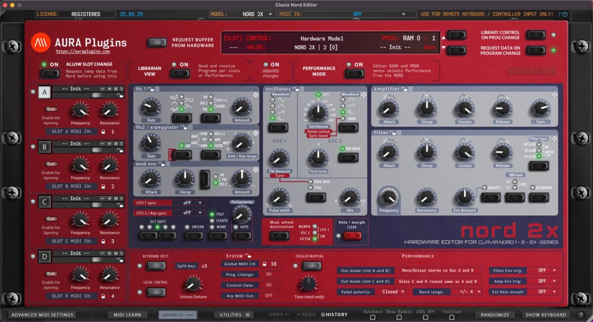 Nord Editor - Nord 2X scheme